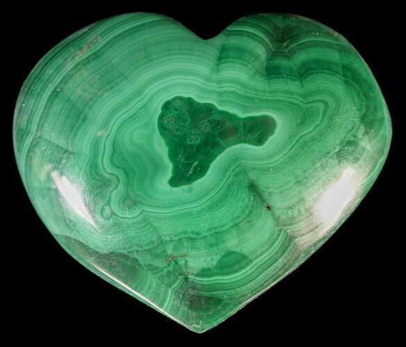 Polished Malachite Heart - Congo #63208